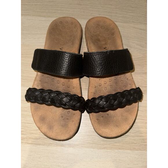 Vionic Jeanne Women's 8.5 Slide Arch-Supportive Sandals Black EUC - Picture 1 of 6